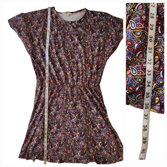 Boden Paisley Flutter Sleeve Jersey Dress w/ elastic waist, size 12 petite - Picture 5 of 9